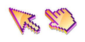 3D Orange Chrysanthemum Pixel Cursor