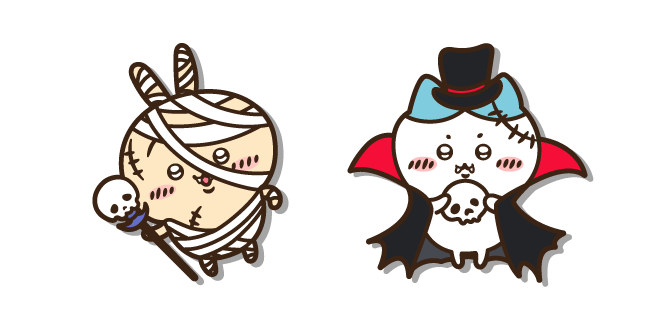 Chiikawa Usagi Mummy and Hachiware Vampire Cursor