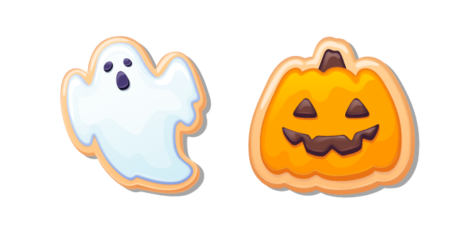 Halloween Ghost and Pumpkin Cookies Cursor
