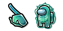 Among Us Glowing Green Ghost Character Cursor