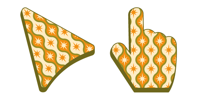 Ogee Retro Pattern with Stars Cursor