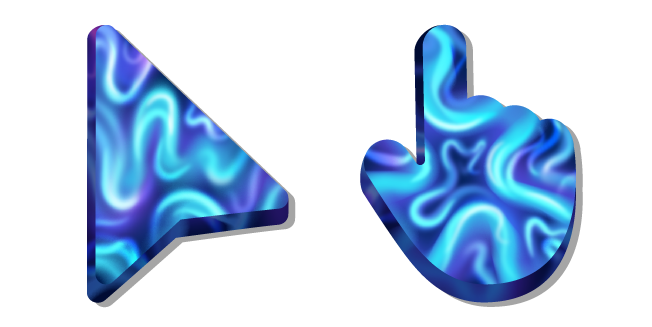Blue Swirling Fluid Flows Cursor