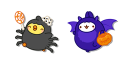Molang y Piu Piu en Disfraces de Murciélago y Araña cursor