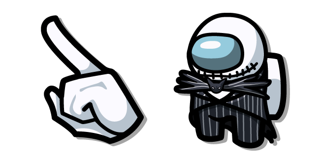 Among Us White Jack Skellington Character курсор