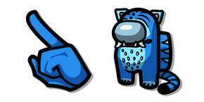 Among Us Personnage Tigre Derpy Bleu Curseur