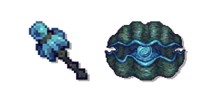 Terraria Giant Clam and Shellfish Staff Cursor