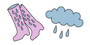 VSCO Girl Rainy Cloud and Gumboots Cursor