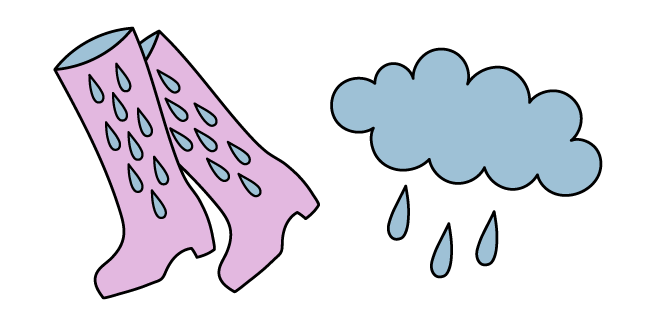 VSCO Girl Rainy Cloud and Gumboots Cursor