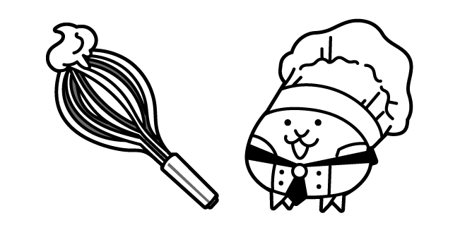 The Battle Cats Pastry Cat and a Whisk Cursor