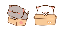 Mochi Mochi Peach Cats Peach y Goma en una Caja cursor