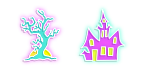 Neon Tree and Gothic Castle Cursor