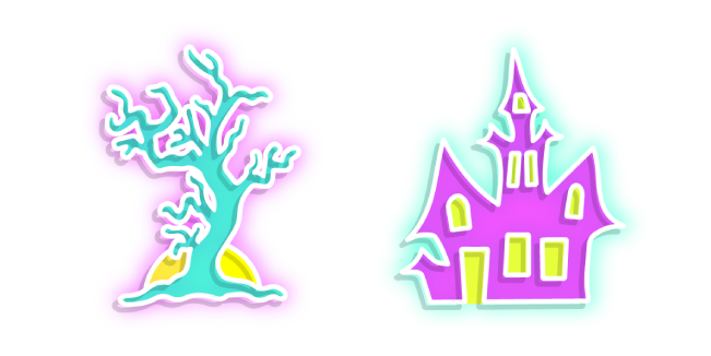 Neon Tree and Gothic Castle Cursor
