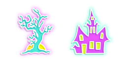 Neón Árbol y Castillo Gótico Cursor