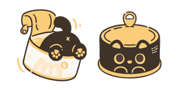 Курсор Cute Black Kitten in a Can