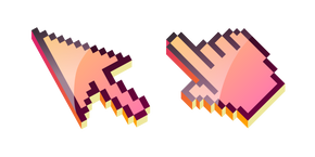 3D Rose Pêche Pixel Curseur