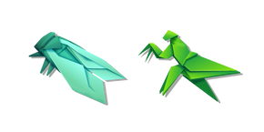 Origami Cigarra y Mantis cursor