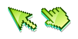 3D Vert Matcha Pixel Curseur