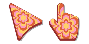 Patrón Retro de Flor Infinita Psicodélica cursor