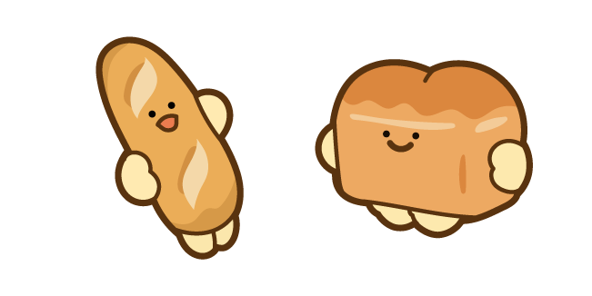 Cute Baguette and Loaf of Bread Cursor