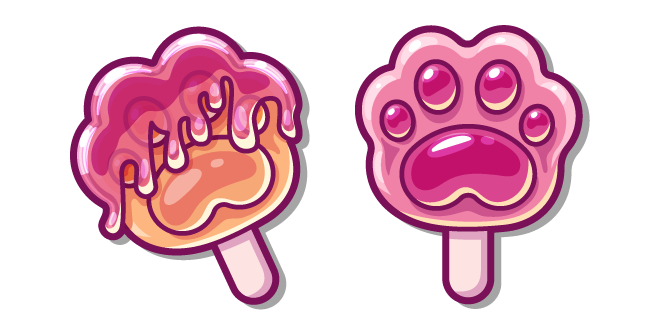 Cute Cat Paw Popsicles Cursor