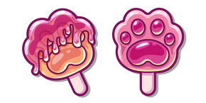 Cute Cat Paw Popsicles Cursor