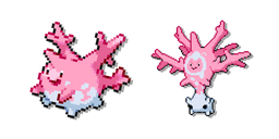 Pokemon Corsola et Johto Cursola Pixel Curseur