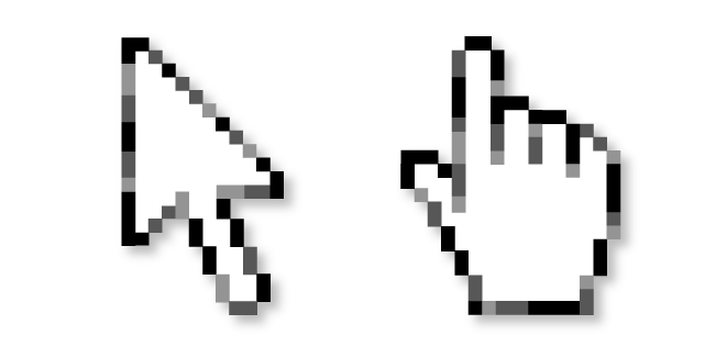 Blanc et Gris Pixel Cursor