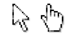 Blanco y Gris Pixel Cursor
