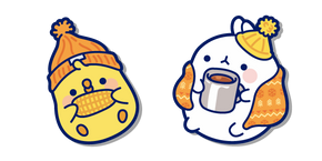 Курсор Molang and Piu Piu with Hot Cocoa and Corn