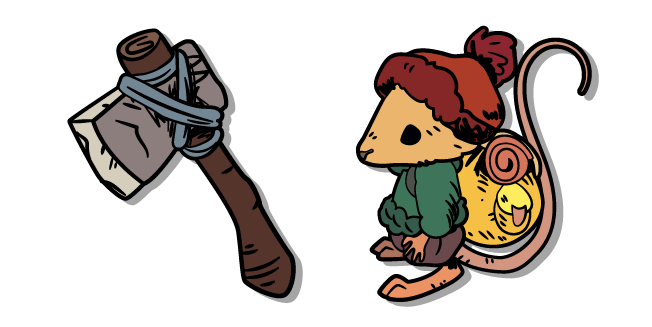 Winter Burrow Mouse and an Axe Cursor