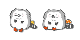 San-X Raccoon Bear avec Gland et Champignon Curseur