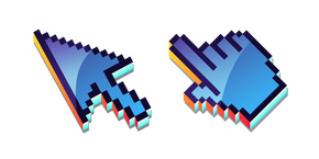 3D Deep Water Blue Pixel Cursor
