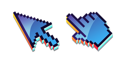 3D Eau Profonde Bleu Pixel Curseur