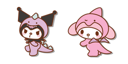 Kuromi et My Melody en Grenouillères de Dinosaure Curseur