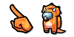 Among Us Personnage Tricératops Orange Curseur