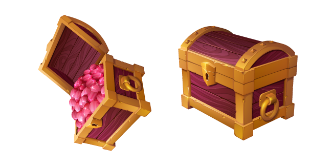 Cofre de Madera con Rubíes Cursor