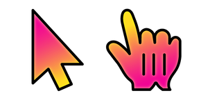 Pink Yellow Daylily Gradient Cursor