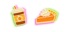 Néon Latte Épicé Citrouille et Tarte à la Citrouille Curseur