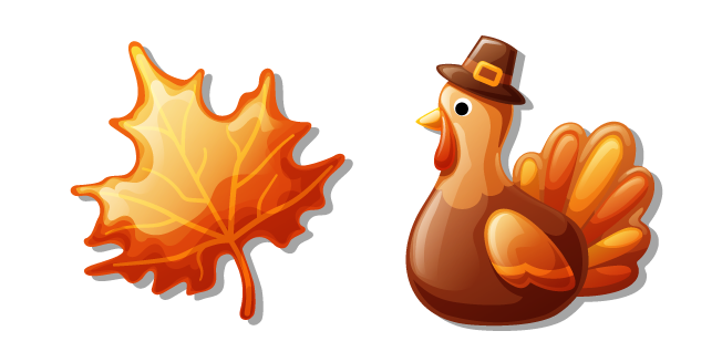 Ballons Feuille d'Automne et Dinde  Cursor