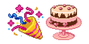 Курсор Party Popper and Birthday Cake Pixel