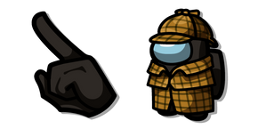 Курсор Among Us Black Sherlock Holmes Character