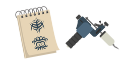 Курсор Tattoo Artist: Notebook and Tattoo Machine