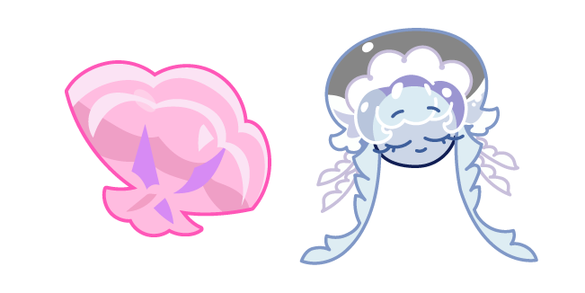 Cookie Run Frilled Jellyfish Cookie and a Shell Cursor