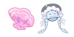 Cookie Run Frilled Jellyfish Cookie y una Concha Cursor
