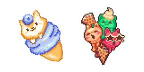 Курсор Ice Cream with Puppy and Kitties Pixel