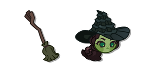 Cookie Run Elphaba Cookie and a Broom Cursor