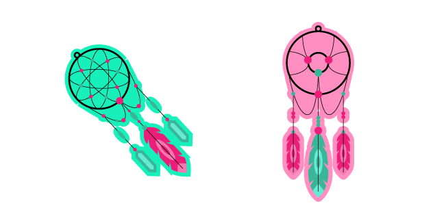 Green and Pink Dreamcatchers Cursor