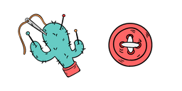 VSCO Girl Cactus Pin Cushion and Button