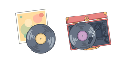 Курсор Vinyl Record and Gramophone