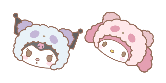 Kuromi and My Melody en Bonnets Panda Cursor